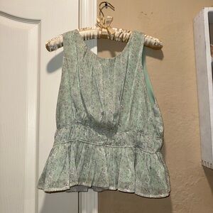 Lush Pastel Green Floral Tank Top